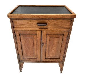 Art Deco Amsterdamse School Cabinet with Black Lacquered Top, 1920s